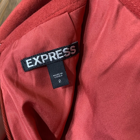 Rust Express Mini Skirt - Vegan Suede with Cutout Details, Lined - Boho - Picture 9 of 11